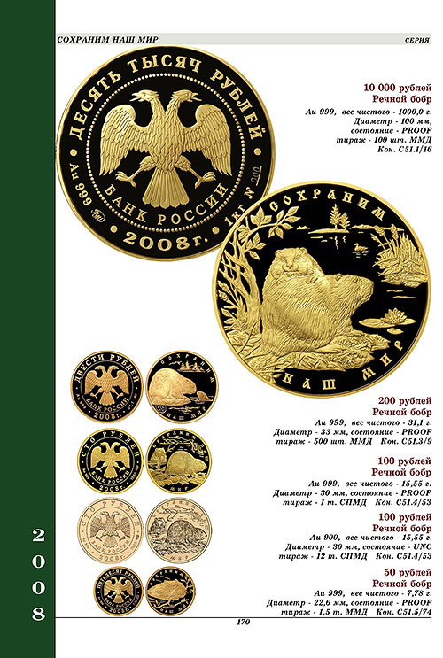 каталог юбилейных монет России золото